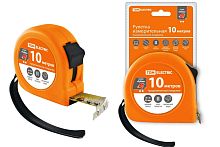 Рулетка, длина 10 м, стальная лента, ширина 25 мм, прорезиненное покрытие, магнит, "Рубин" ТДМ          