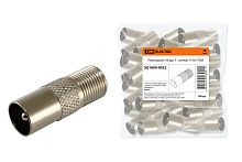 Переходник гнездо F - штекер TV б/п ТДМ          