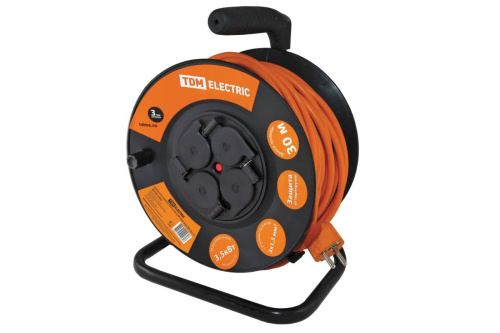 Удлинитель силовой УКз16-004 (IP44 4 места/30м ПВС 3х1,5) ТДМ                                        