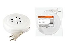 Удлинитель-рулетка УХ6-103 белая 7 метров, 3 гнезда, ШВВП 2х0,75 6А/250В ТДМ          