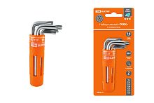 Набор ключей "TORX" с отверстием 7 шт: T9-T30 (круглый держатель в блистере), CR-V сталь "Алмаз" ТДМ          