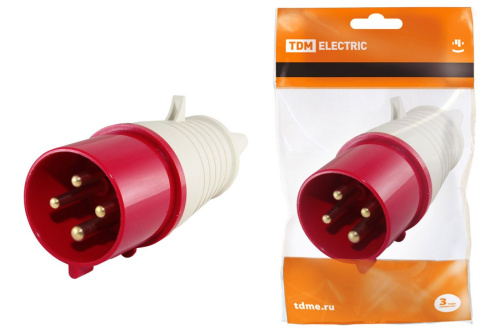 Вилка 014 3Р+РЕ 16А 380В IP44 ТДМ                                        