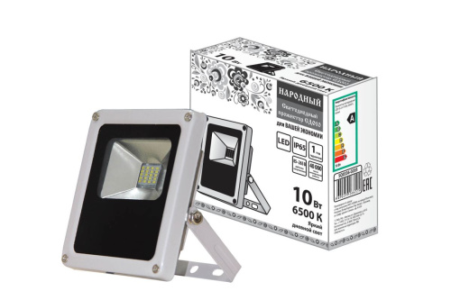 Прожектор светодиодный  10Вт  СДО10 6500К  Народный серый ТДМ                                        