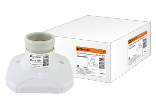 Патрон-основание E27  керамический  белый, ТДМ                                        