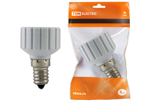 Переходник E14-GU10, белый, ТДМ                                        