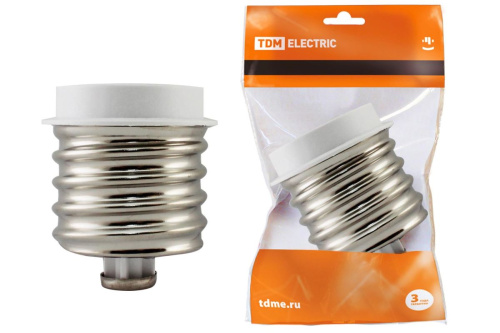 Переходник E40-E27, белый, ТДМ                                        