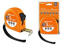 Рулетка, длина  5 м, стальная лента, ширина 19 мм, прорезиненное покрытие, магнит, "Рубин" ТДМ          