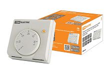 Термостат механический открытого монтажа НТ-1, индикатор, вкл/выкл, 10 А, 230 В, белый, ТДМ          