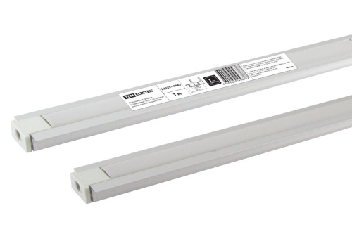 Алюминиевый профиль встраиваемый 2206 (1 м), матовый рассеиватель, 2 заглушки TDM                                        