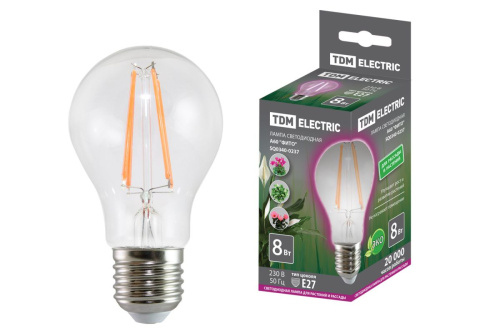 Лампа светодиодная A60-8 Вт-230 В-E27-CL "ФИТО" 60*108 мм ТДМ                                        