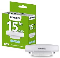 Лампа светодиодная  15Вт GX53 Т80 6500K (упак-100шт) GENERICA          