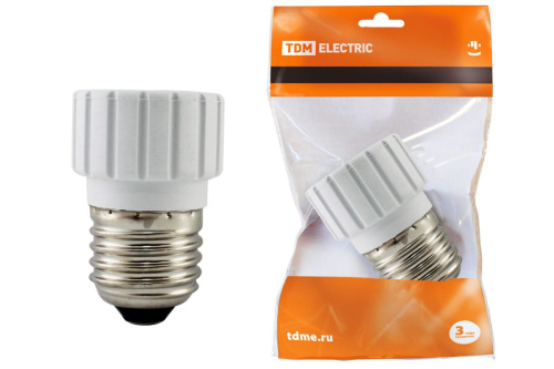 Переходник E27-GU10, белый, ТДМ                                        