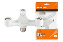 Переходник Е27-3хЕ27, белый, ТДМ          