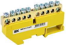 Шина N нулевая с DIN-изолятором 8х12мм 10 групп желт. ИЭК          