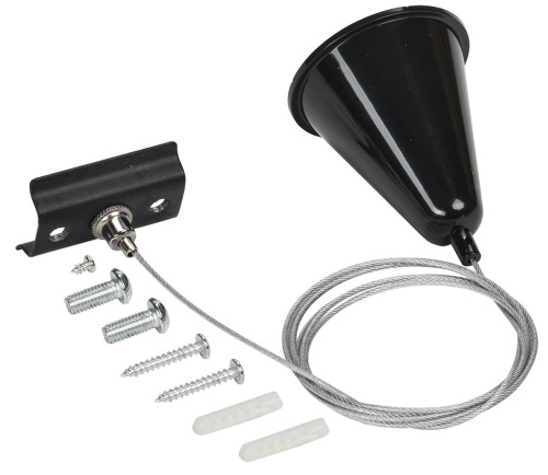 LIGHTING Комплект подвеса для шинопровода с тросом 1,5м черный IEK                                        