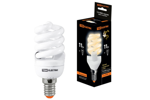 Лампа энергосберегающая 11Вт Е14 2700К КЛЛ-FSТ2 ТДМ                                        