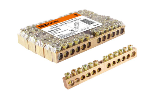 Шина "N" нулевая 6х9мм 12/1 (12 групп/крепеж по центру) ТДМ                                        