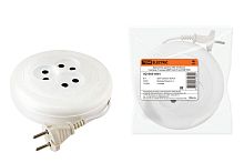 Удлинитель-рулетка УХ6-103 белая 5 метров, 3 гнезда, ШВВП 2х0,75 6А/250В ТДМ          