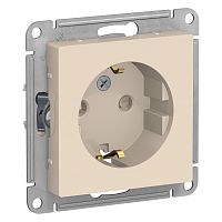 Розетка с/у AtlasDesign 1м с/з с з/ш бежевый IP20 механизм 16А (упак-20шт) SchE          
