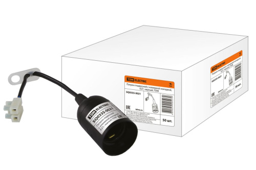 Патрон E27 подвесной с клеммной колодкой черный ТДМ                                        