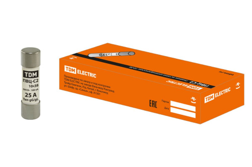 Плавкая вставка ПВЦ-С2 10х38 25А ТДМ                                        