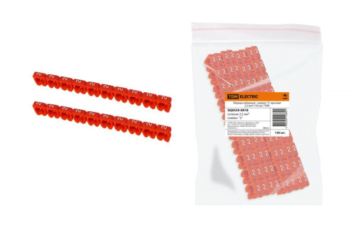 Маркер МК1 - 2,5мм символ "2" 150шт/ролл красный наборный ТДМ                                        