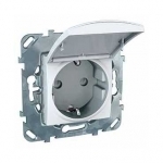 Розетка с/у Unica 1м с/з с з/ш белый IP20 механизм 16А 250В с защ.крыш. (винт.заж)(упак-10шт) SchE          