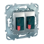 Розетка с/у Unica аудио 2м алюминий механизм SchE          