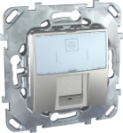 Розетка с/у Unica RJ45 1м алюминий механизм кат.6 (комп.) с полем для надписей (упак-10шт) SchE          