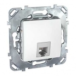 Розетка с/у Unica RJ11 1м белый механизм (телеф.) 4 конт. (упак-10шт)  SchE          