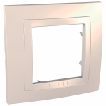 Рамка Unica 1м бежевый (с декоративным элементом) SchE          