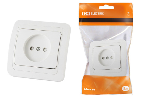 Розетка с/у Валдай 1м без з/к с з/ш белый IP20 10А ТДМ                                        