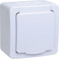 Розетка о/у ГЕРМЕС PLUS 1м с/з белая IP54 16А ИЭК          