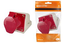 Розетка 124 стационарная 3Р+РЕ 32А 380В IP44 ТДМ          