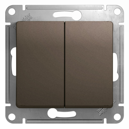 Переключатель с/у GLOSSA 2кл шоколад IP20 механизм 10АХ 250В SchE                                        