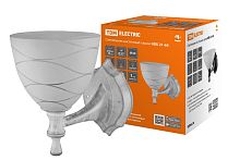 Светильник НББ 21-60-1411 УХЛ4 (белый под серебро, плафон конус "линии") ТДМ          