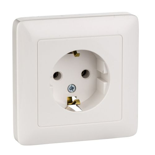 Розетка ХИТ С/У с/з б/ш 16А,белая 250В, SchE                                        