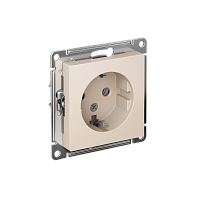 Розетка с/у AtlasDesign 1м с/з бежевый IP20 механизм 16А (упак-20шт) SchE          