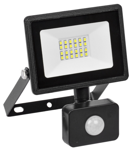 Прожектор светодиодный   30Вт с датчиком движения СДО 06 6500K IP54 черный ИЭК                                        