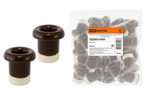 Керамический проходной изолятор для провода  «ЭКО» бук (25шт) ТДМ                                        