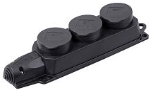 Розетка трехместная с заглушками каучук 2Р+РЕ 16А 250В IP44 ОМЕГА ИЭК          