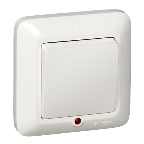 Выключатель с/у Прима 1кл белый IP20 6А с инд. (упак-96шт) SchE                                         фото 2                    