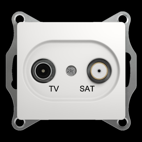 Розетка с/у GLOSSA TV-SAT 2м белый механизм 1DB оконечная (упак-10шт) SchE                                        