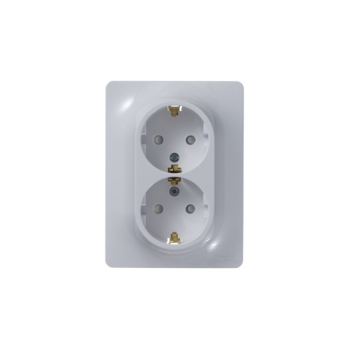 Розетка с/у GLOSSA 2м с/з с з/ш белый IP20 в сборе 16А (упак-10шт) SchE                                         фото 5                    