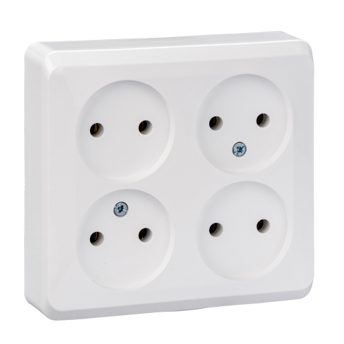 Розетка о/у Этюд 4м б/з белый IP20 16А (упак-7шт) SchE                                         фото 5                    