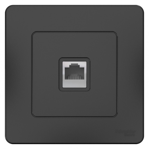 Розетка с/у Бланка RJ45 1м антрацит в сборе кат.5E (комп.) (упак-10шт) SchE                                         фото 2                    