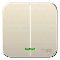 Выключатель о/у Бланка 2кл молочный IP20 10А с инд. и с изол.пл. (упак-15 шт) SchE          