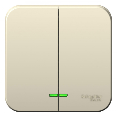 Выключатель о/у Бланка 2кл молочный IP20 10А с инд. и с изол.пл. (упак-15 шт) SchE                                        