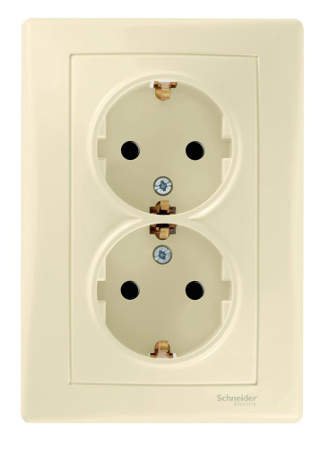 Розетка с/у Sedna 2м с/з с з/ш бежевый IP20 в сборе 16А (упак-12шт) SchE                                         фото 6                    