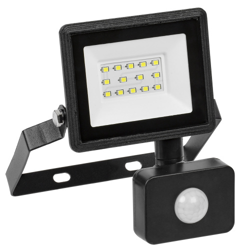 Прожектор светодиодный   20Вт с датчиком движения СДО 06 6500K IP54 черный ИЭК                                        